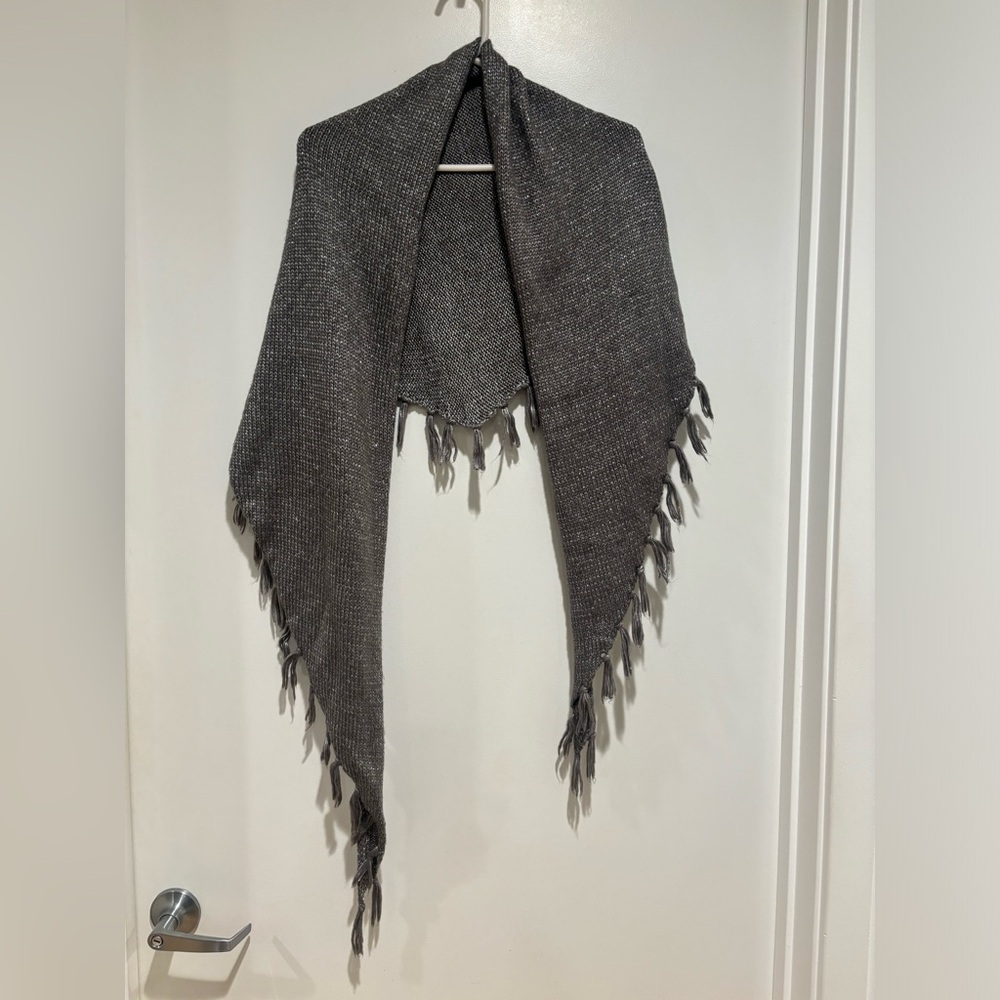 New Evolution grey glitter knit scarf shawl
